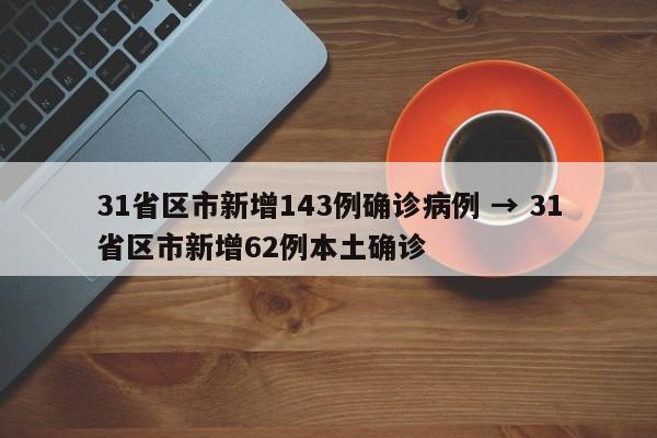 31省区市新增143例确诊病例 → 31省区市新增62例本土确诊